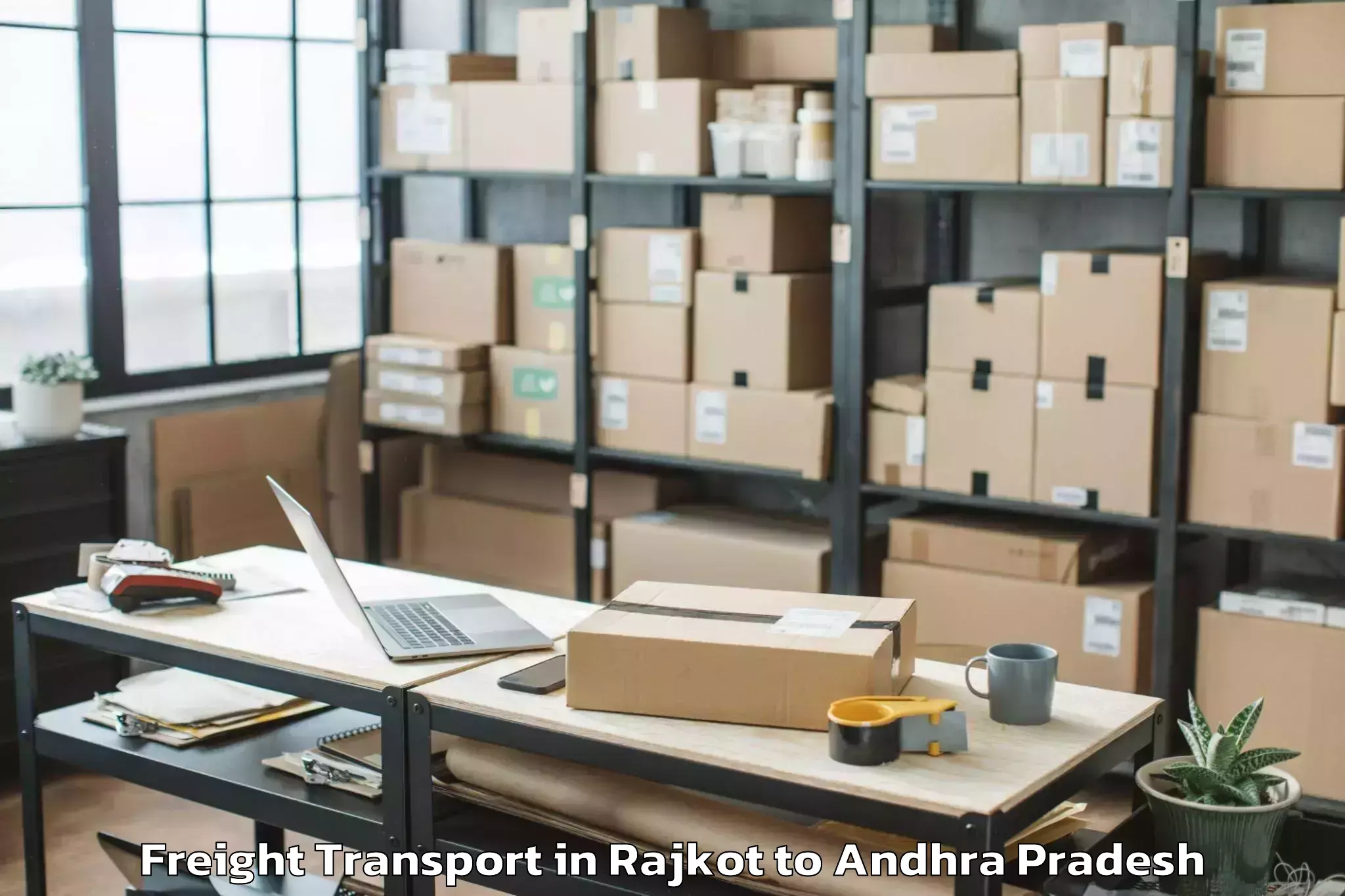 Reliable Rajkot to Laveru Freight Transport